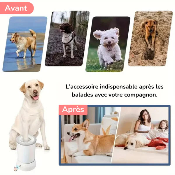 Lave-pattes électrique pour chien et chat