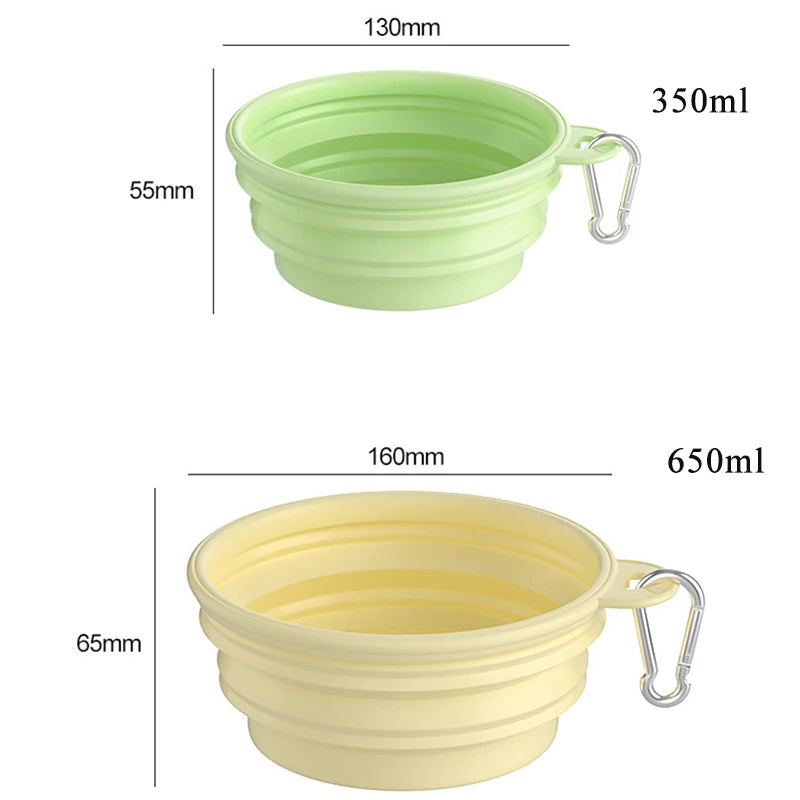 Gamelle pliable en silicone 350/650ml avec mousqueton