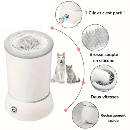 Lave-pattes électrique pour chien et chat
