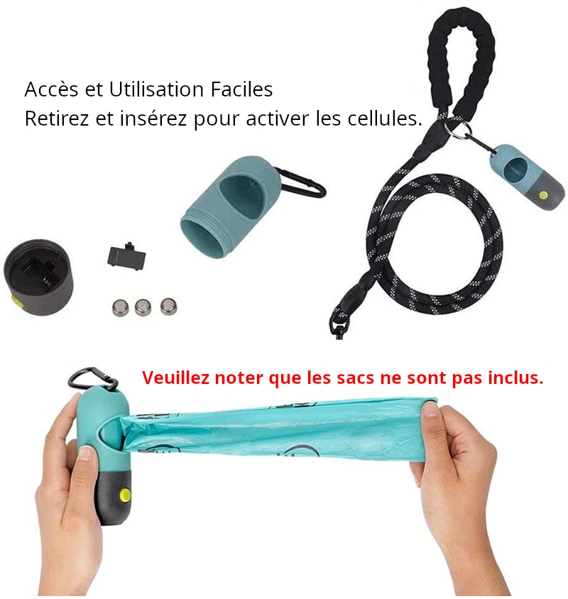 Distributeur de Sacs à Crottes avec Lampe Intégrée - Praticité et Hygiène en Promenade